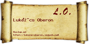 Lukács Oberon névjegykártya
